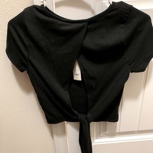 Francesca’s Black Open Back Top